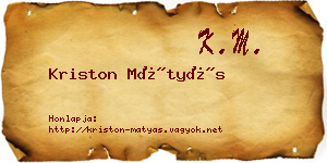 Kriston Mátyás névjegykártya