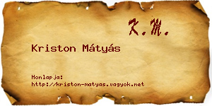Kriston Mátyás névjegykártya